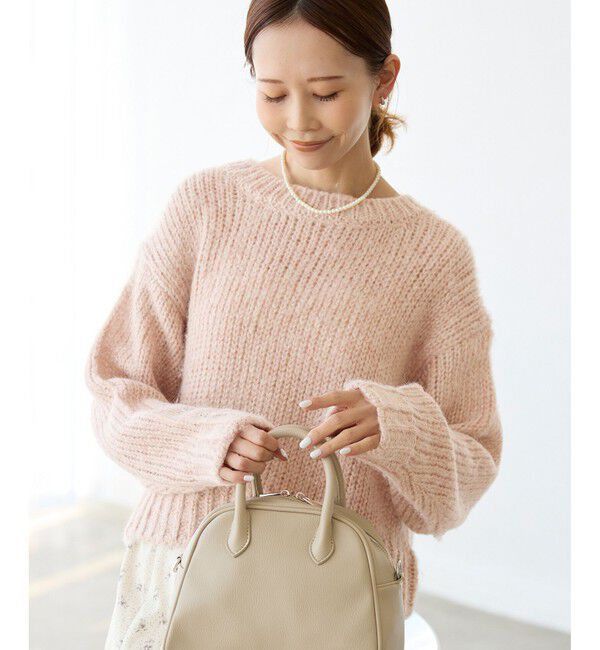 Rope&rsquo;Picnic「ラメリリーショートニットプルオーバー」|ニット・セーター|ピンク