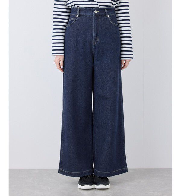 Rope&rsquo;Picnic「【ウエスト革命デニム】ウエストシェイプデニムワイドパンツ」|デニム|