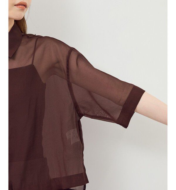 Rope&rsquo;Picnic「【接触冷感】ハーフスリーブシアーシャツ」|シャツ・ブラウス|