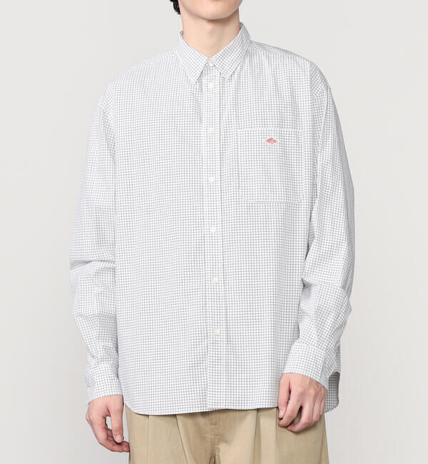DANTON「DANTON | コットンタイプライター 長袖ワークシャツ MEN」|シャツ・ブラウス|