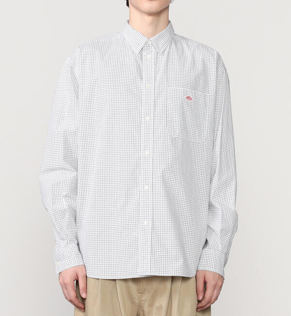 DANTON「DANTON | コットンタイプライター 長袖ワークシャツ MEN」|シャツ・ブラウス|