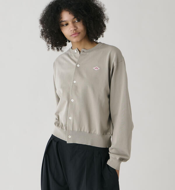 DANTON「DANTON | ジャージーニット クルーネック長袖カーディガン WOMEN」|ニット・セーター|GREY