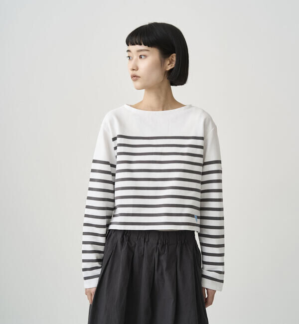 ORCIVAL「ORCIVAL | ラッセル ボートネッククロップドTシャツ WOMEN」|Tシャツ・カットソー|GREY系1