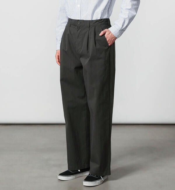 DANTON「DANTON | コットンナイロンツイル 2タックワイドイージーパンツ MEN」|チノ|