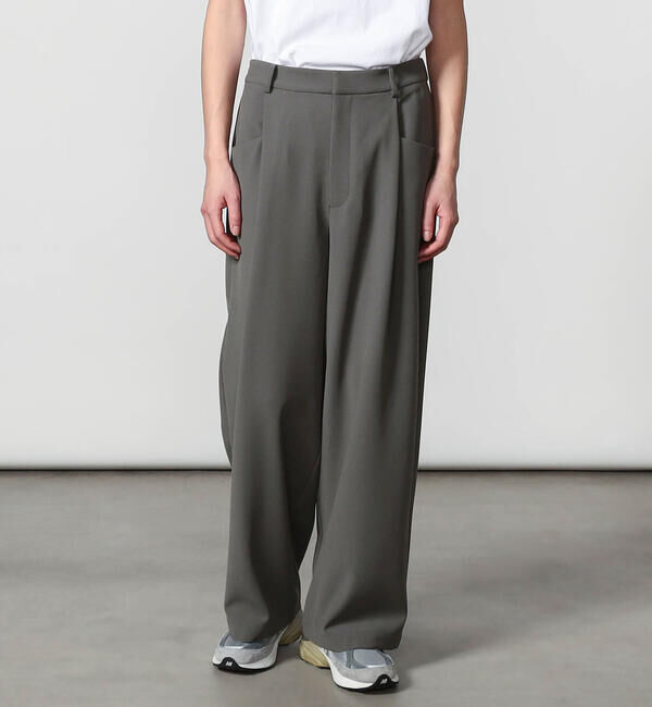GYMPHLEX「Gymphlex | タック ワイドイージーパンツ MEN」|チノ|GREY