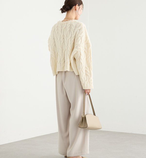  「【ウォッシャブル】【シーズンレスで使える】タックワイドスラックス」|チノ|