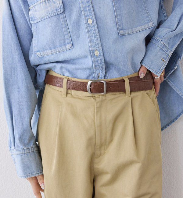  「【A・MONN(アモン)】SHIHOコラボレザーベルト」|ベルト|ブラウン