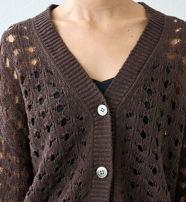  「予約【夏まで使える】透かし編みカーディガン」|カーディガン|
