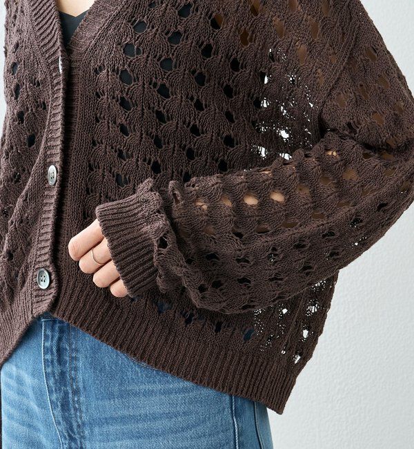  「予約【夏まで使える】透かし編みカーディガン」|カーディガン|