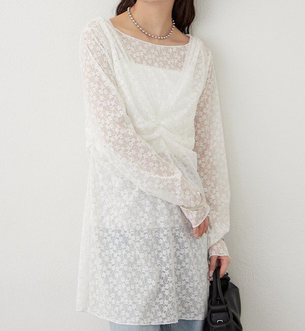  「シャイニーレースタンクワンピ」|Tシャツ・カットソー|