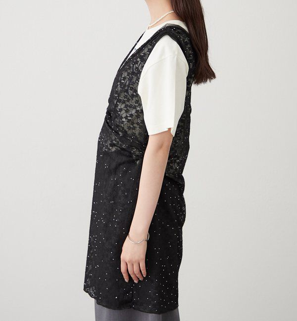  「シャイニーレースタンクワンピ」|Tシャツ・カットソー|