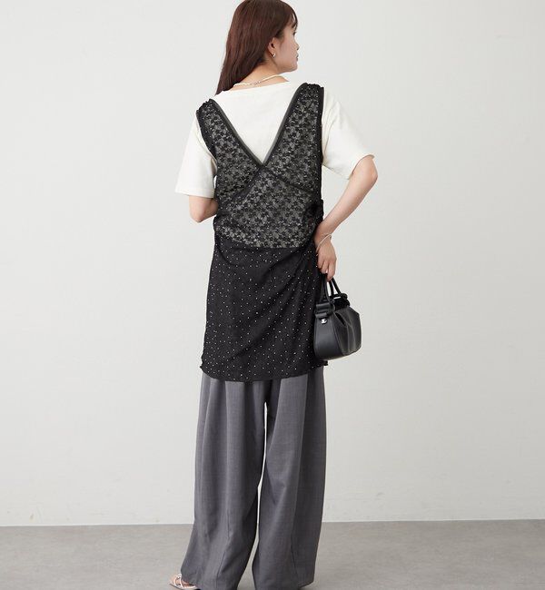  「シャイニーレースタンクワンピ」|Tシャツ・カットソー|