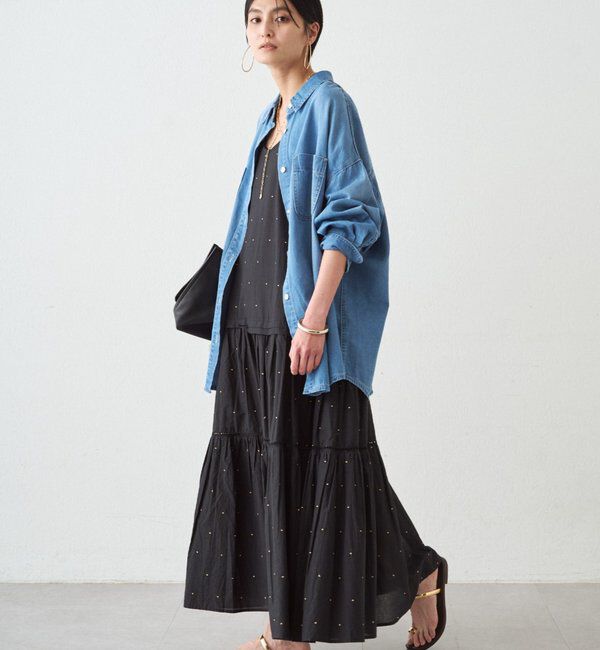  「【INDIA】刺繍ティアードキャミワンピース」|ワンピース|