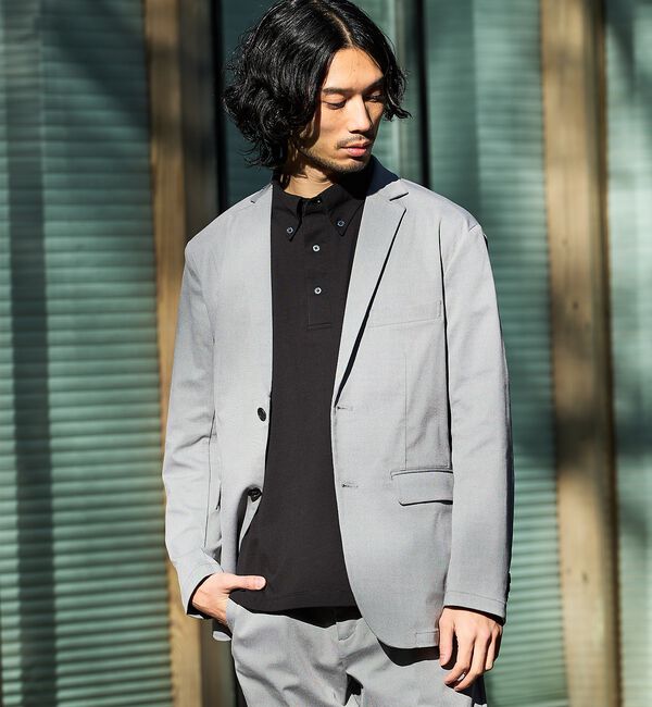 ABAHOUSE「【セットアップ対応】COOL DRY TOUCH ジャケット /接触冷感 /吸水」|テーラードジャケット|