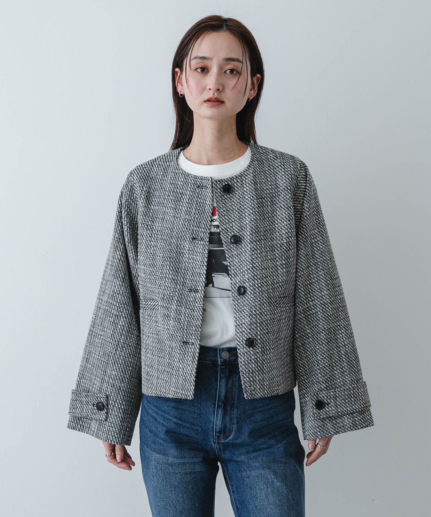 SENSE OF PLACE by URBAN RESEARCH「ツイードノーカラージャケット」|ノーカラージャケット|