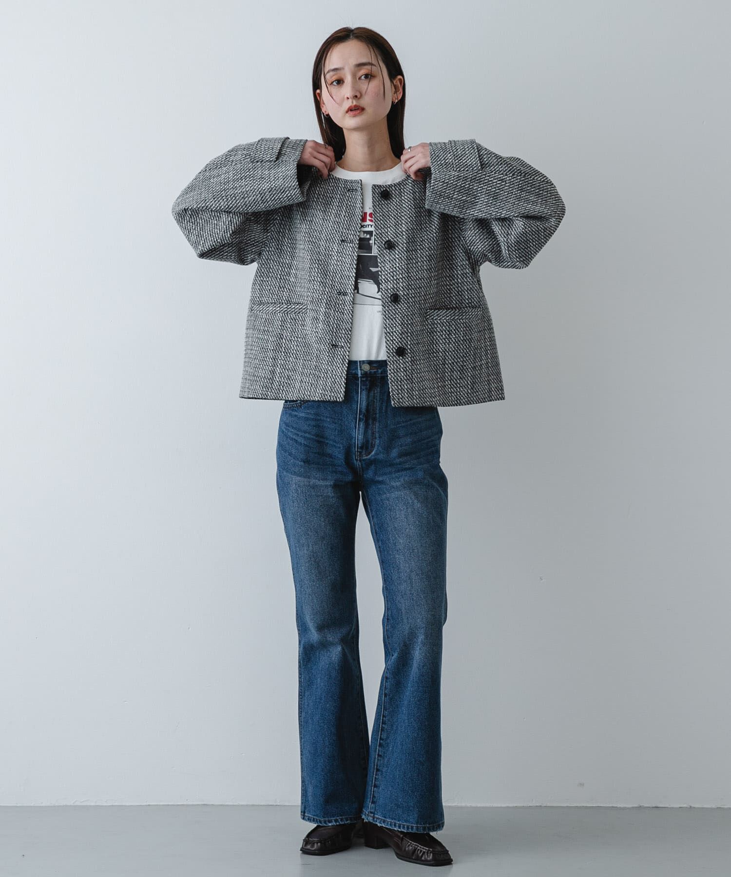 SENSE OF PLACE by URBAN RESEARCH「ツイードノーカラージャケット」|ノーカラージャケット|