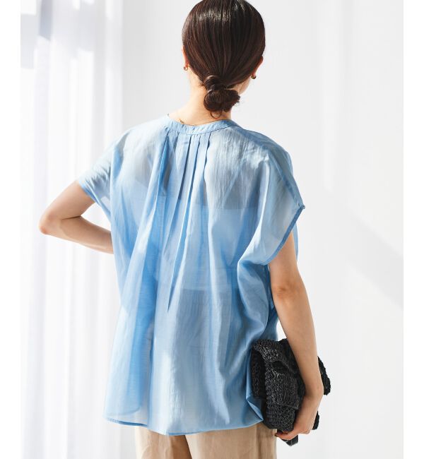 le.coeur blanc「《手洗い可能》シアーギャザー2WAYブラウス」|シャツ・ブラウス|