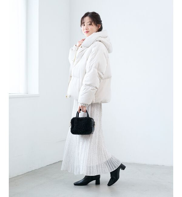  「プリーツレイヤードフードショートダウン」|ダウン|