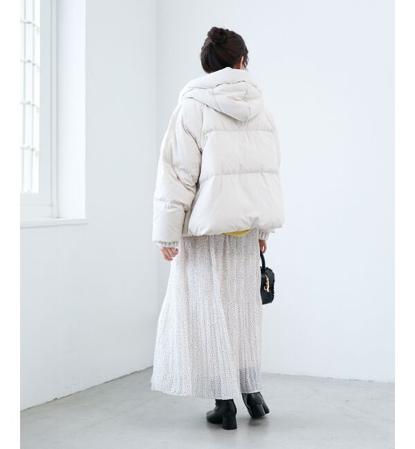  「プリーツレイヤードフードショートダウン」|ダウン|