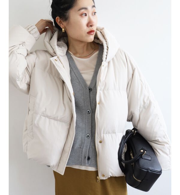  「プリーツレイヤードフードショートダウン」|ダウン|