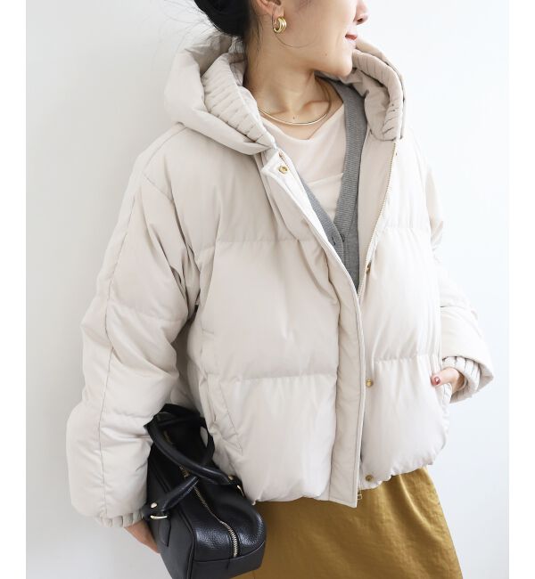  「プリーツレイヤードフードショートダウン」|ダウン|