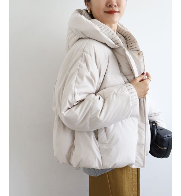  「プリーツレイヤードフードショートダウン」|ダウン|