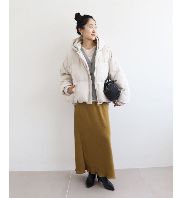  「プリーツレイヤードフードショートダウン」|ダウン|