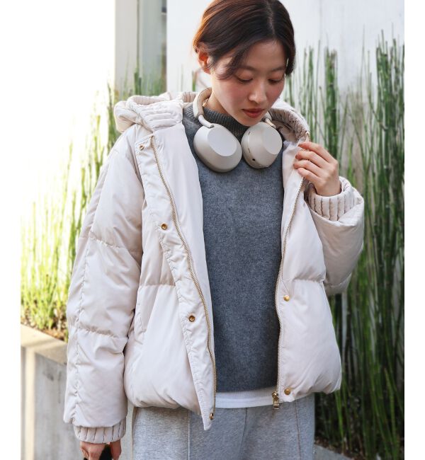  「プリーツレイヤードフードショートダウン」|ダウン|