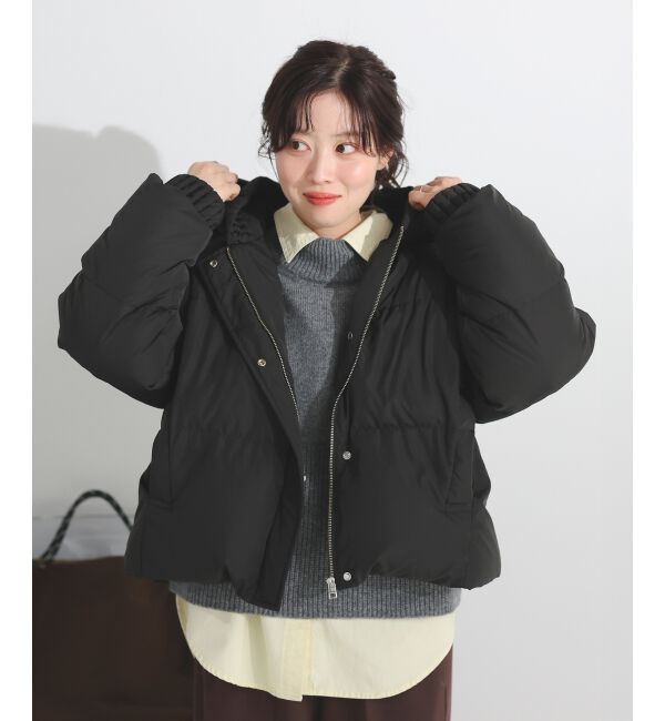  「プリーツレイヤードフードショートダウン」|ダウン|