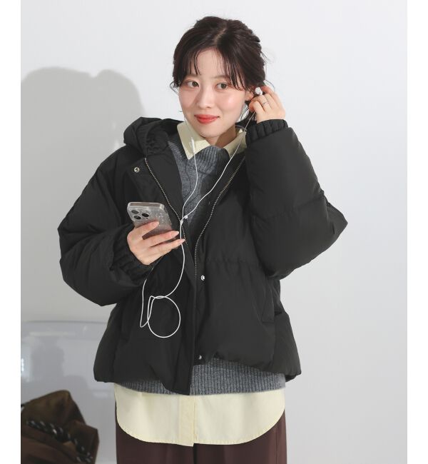  「プリーツレイヤードフードショートダウン」|ダウン|