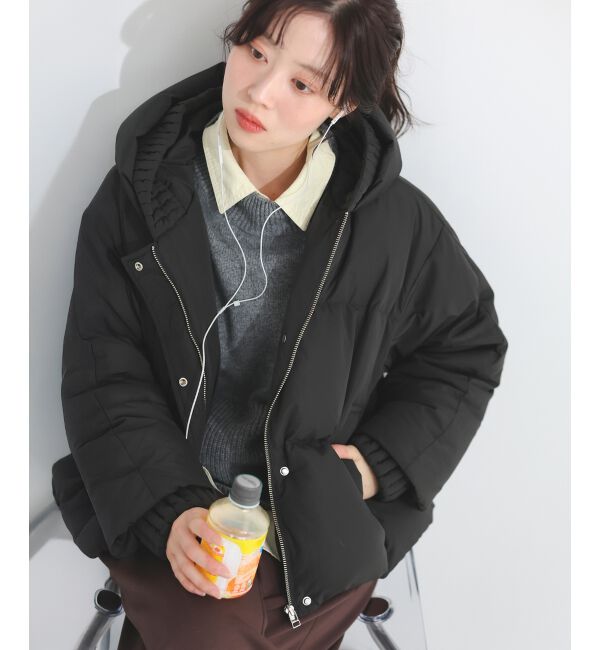  「プリーツレイヤードフードショートダウン」|ダウン|