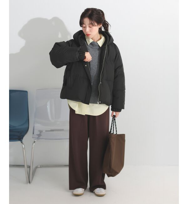  「プリーツレイヤードフードショートダウン」|ダウン|