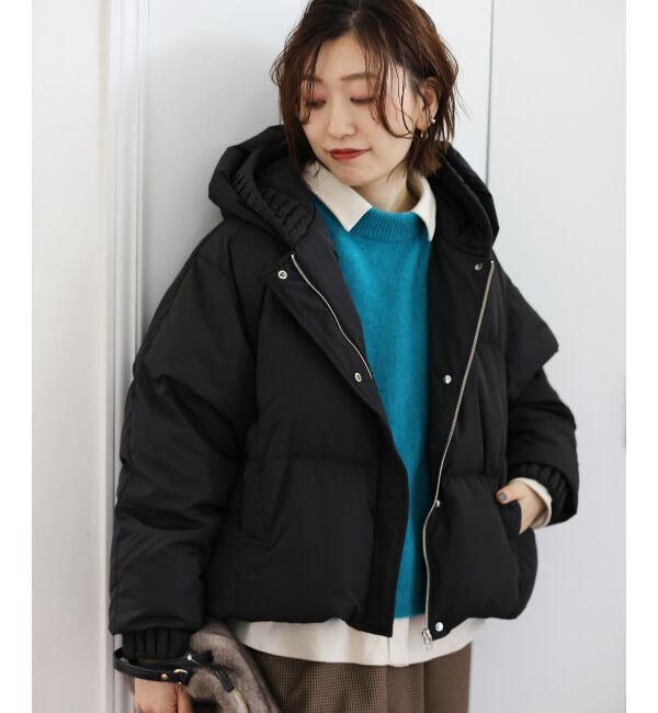  「プリーツレイヤードフードショートダウン」|ダウン|