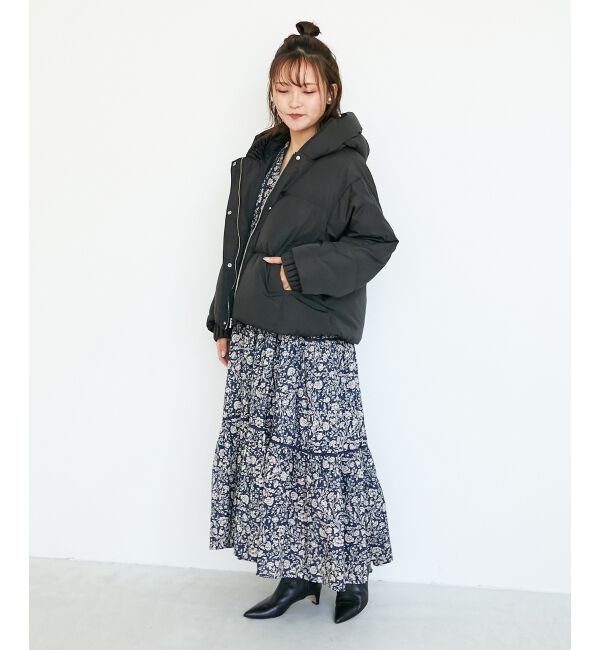  「プリーツレイヤードフードショートダウン」|ダウン|