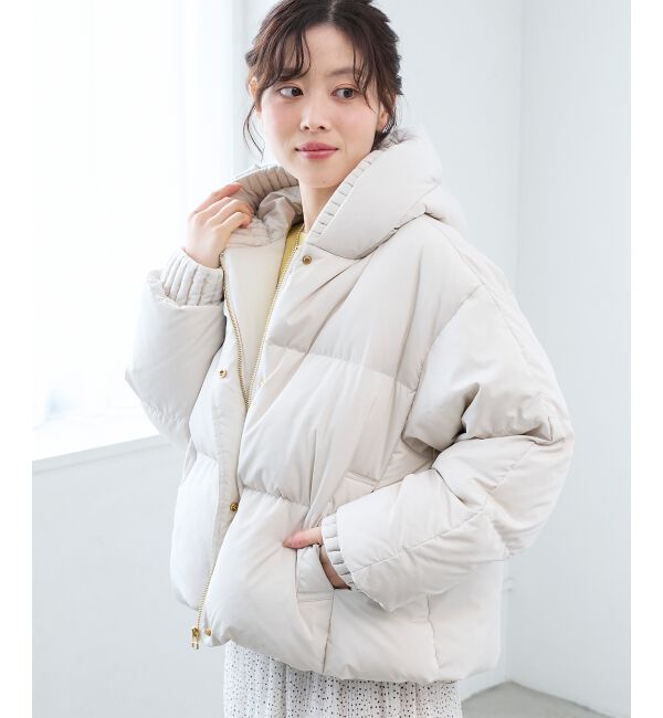  「プリーツレイヤードフードショートダウン」|ダウン|