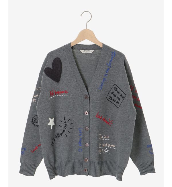  「《手洗い可能》TORRAZZO DONNA エンブロイダリーニットカーデ」|カーディガン|