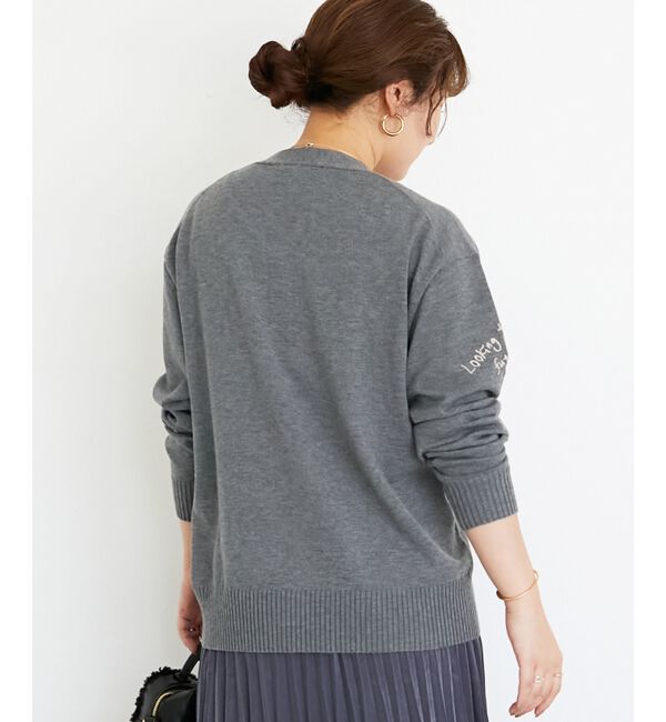  「《手洗い可能》TORRAZZO DONNA エンブロイダリーニットカーデ」|カーディガン|