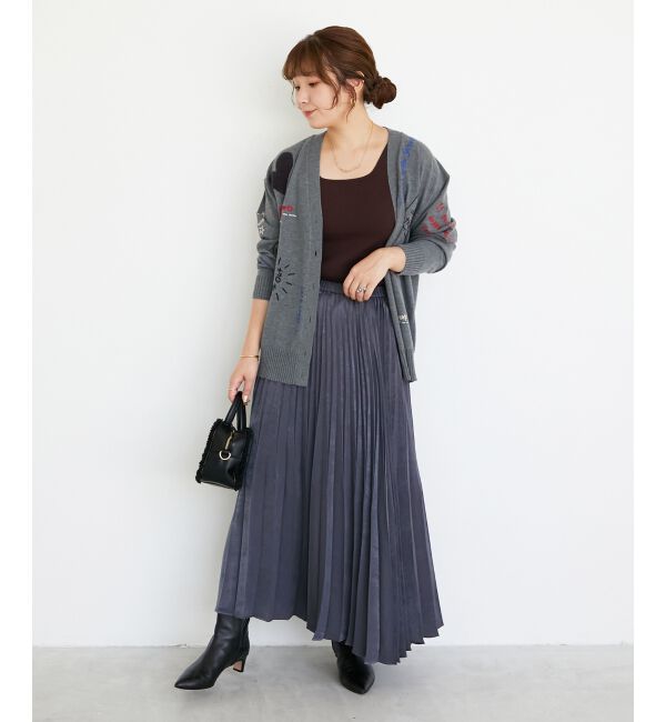  「《手洗い可能》TORRAZZO DONNA エンブロイダリーニットカーデ」|カーディガン|