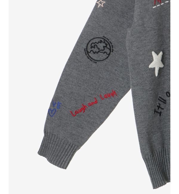  「《手洗い可能》TORRAZZO DONNA エンブロイダリーニットカーデ」|カーディガン|