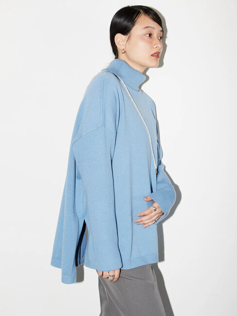  「パチパチしにくいハイネックBIGニットプルオーバー」|ニット・セーター|