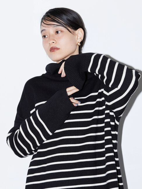  「パチパチしにくいハイネックBIGニットプルオーバー」|ニット・セーター|