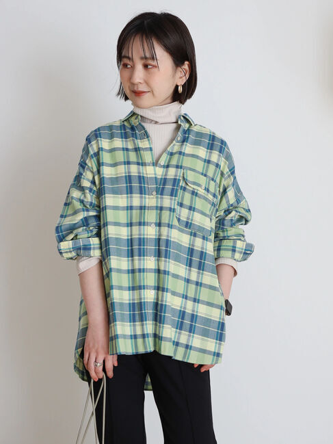  「とろみバックタックBIGシャツ」|シャツ・ブラウス|イエロー