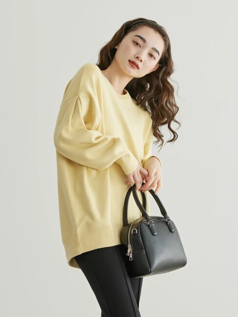 AMERICAN HOLIC「袖タックニットプルオーバー」|ニット・セーター|イエロー