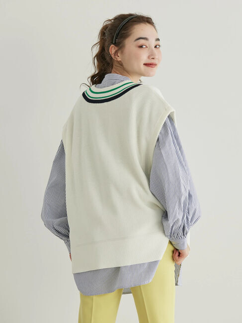 AMERICAN HOLIC「SET　ニットベスト+ボリュームスリーブシャツ」|ニット・セーター|