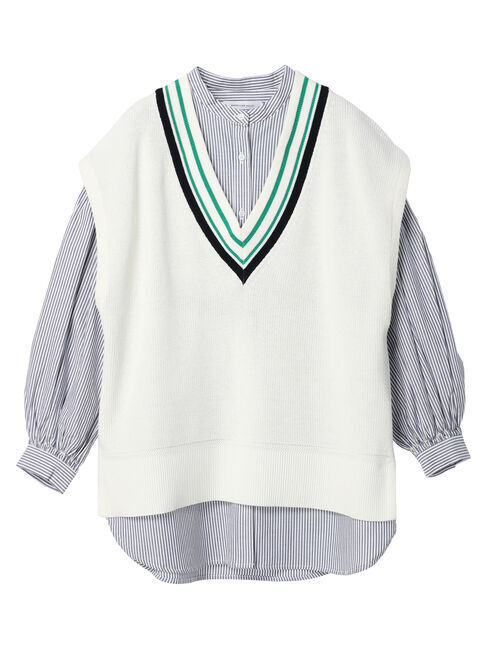 AMERICAN HOLIC「SET　ニットベスト+ボリュームスリーブシャツ」|ニット・セーター|