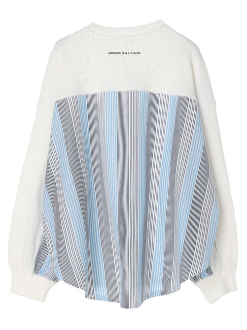  「ドッキングストライプワッフルプルオーバー」|Tシャツ・カットソー|