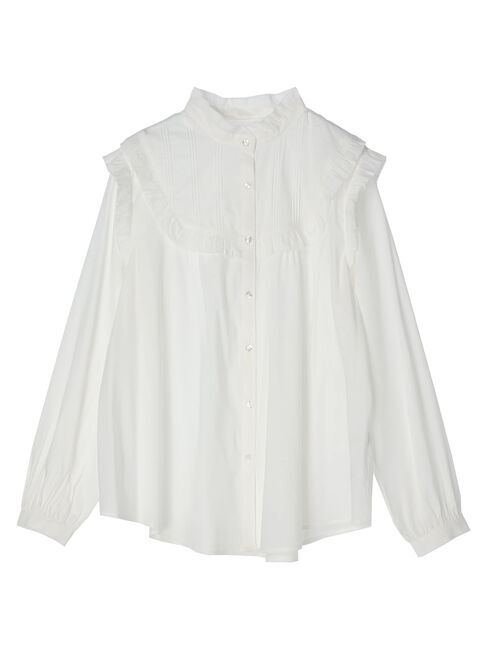  「ピコフリルレース切替ブラウス」|シャツ・ブラウス|