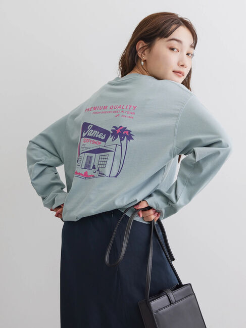  「Cityプリントカットプルオーバー」|Tシャツ・カットソー|サックスブルー