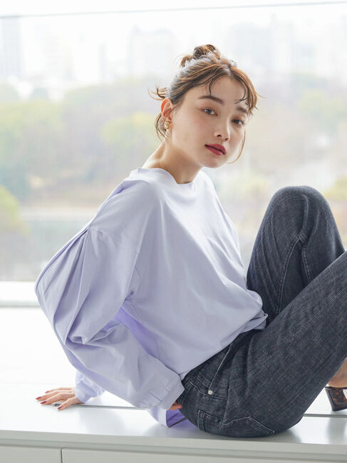 AMERICAN HOLIC「袖タックボリュームスリーブカットプルオーバー」|Tシャツ・カットソー|