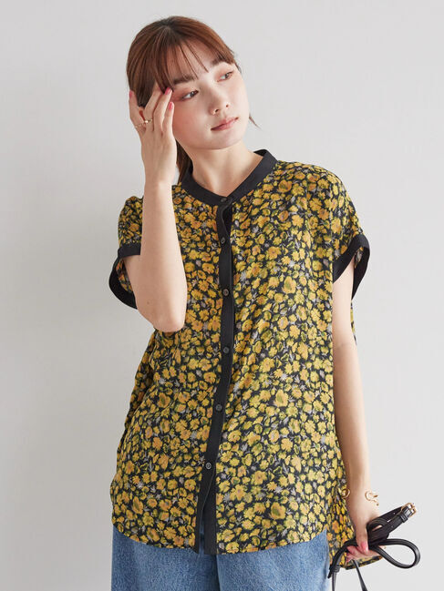 AMERICAN HOLIC「バイカラーアソートプリントブラウス」|シャツ・ブラウス|